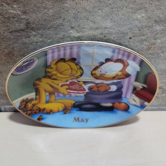 Garfield Calendar May Plate Jim Davis Plate No A 1444 Danbury Mint - Picture 5 of 14
